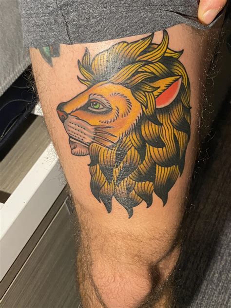 lion best tattoo|american traditional lion tattoo.